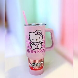 NEW Hello Kitty Sanrio 40oz. Stainless Steel Tumbler with Handle and Straw Pink